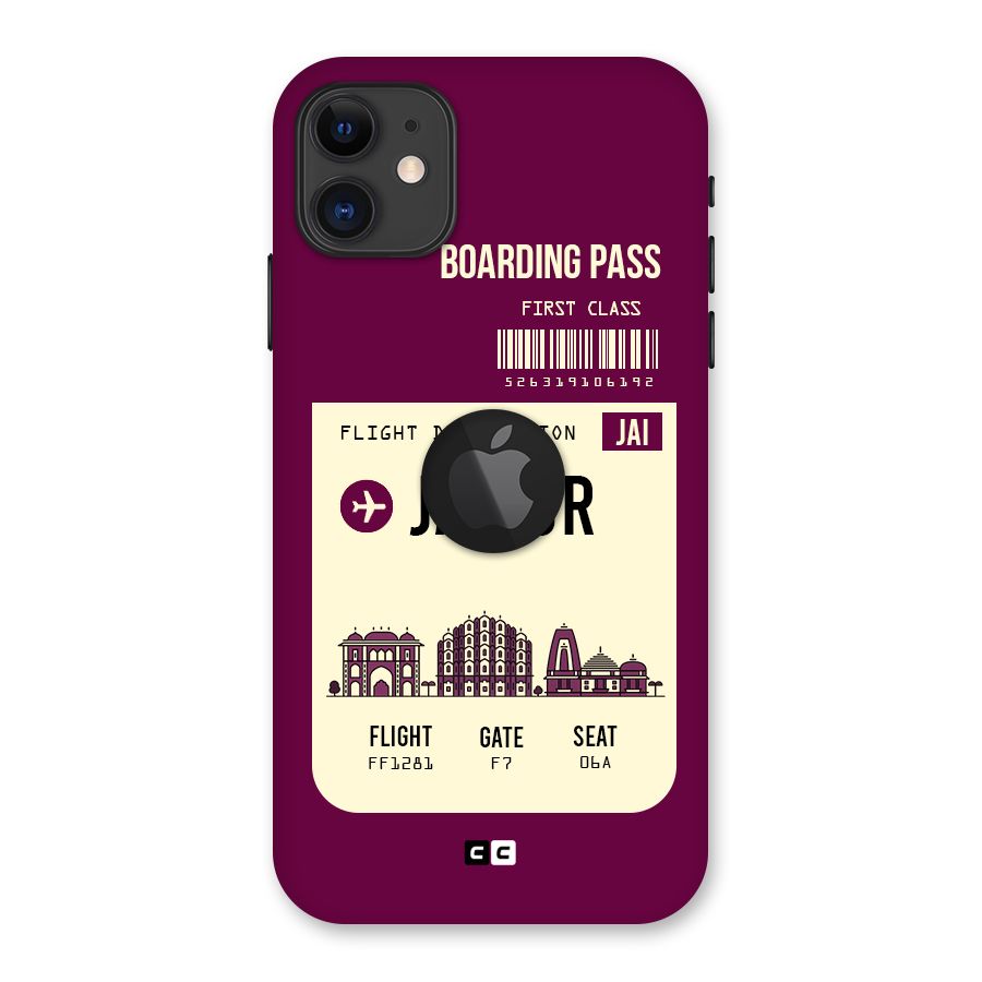 Jaipur Boarding Pass Back Case for iPhone 11 Logo Cut