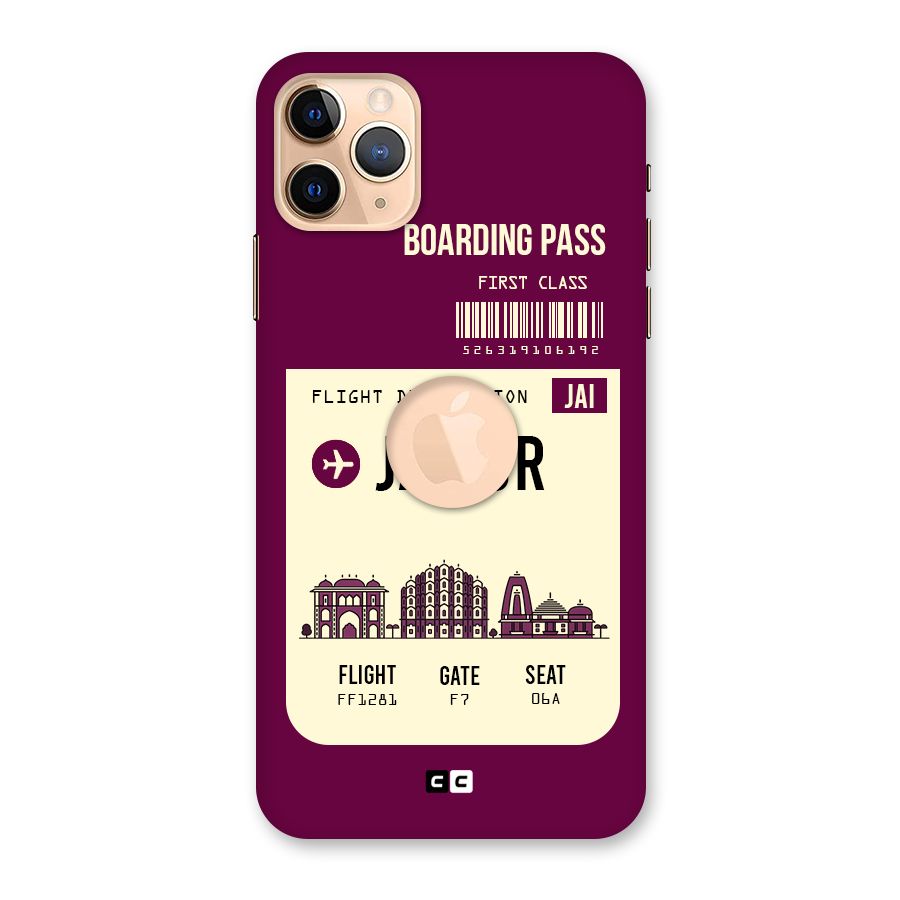Jaipur Boarding Pass Back Case for iPhone 11 Pro Max Logo Cut