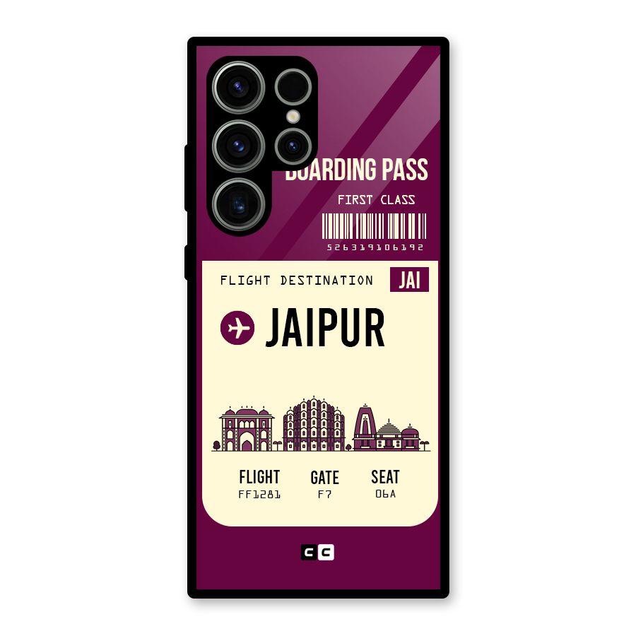 Jaipur Boarding Pass Glass Back Case for Galaxy S23 Ultra
