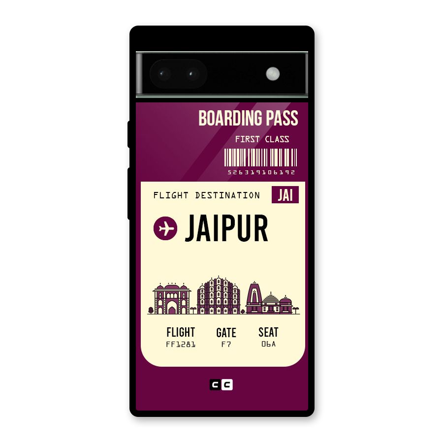 Jaipur Boarding Pass Glass Back Case for Google Pixel 6a