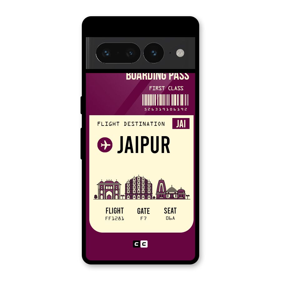 Jaipur Boarding Pass Glass Back Case for Google Pixel 7 Pro