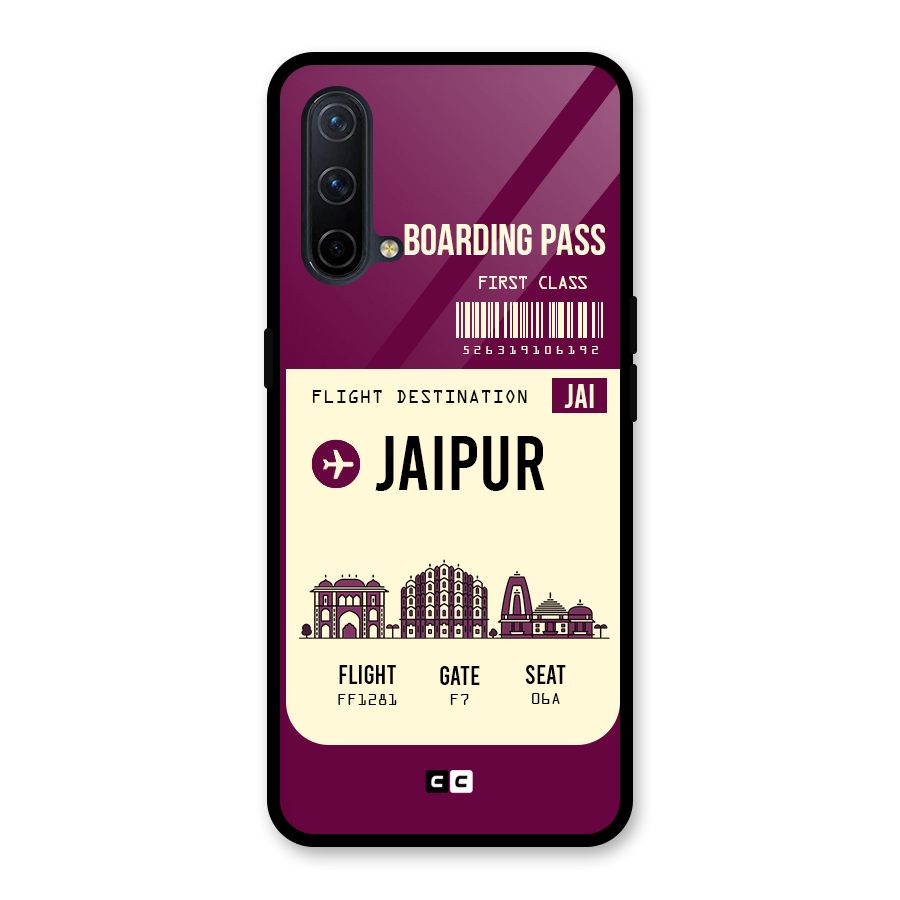 Jaipur Boarding Pass Glass Back Case for OnePlus Nord CE 5G