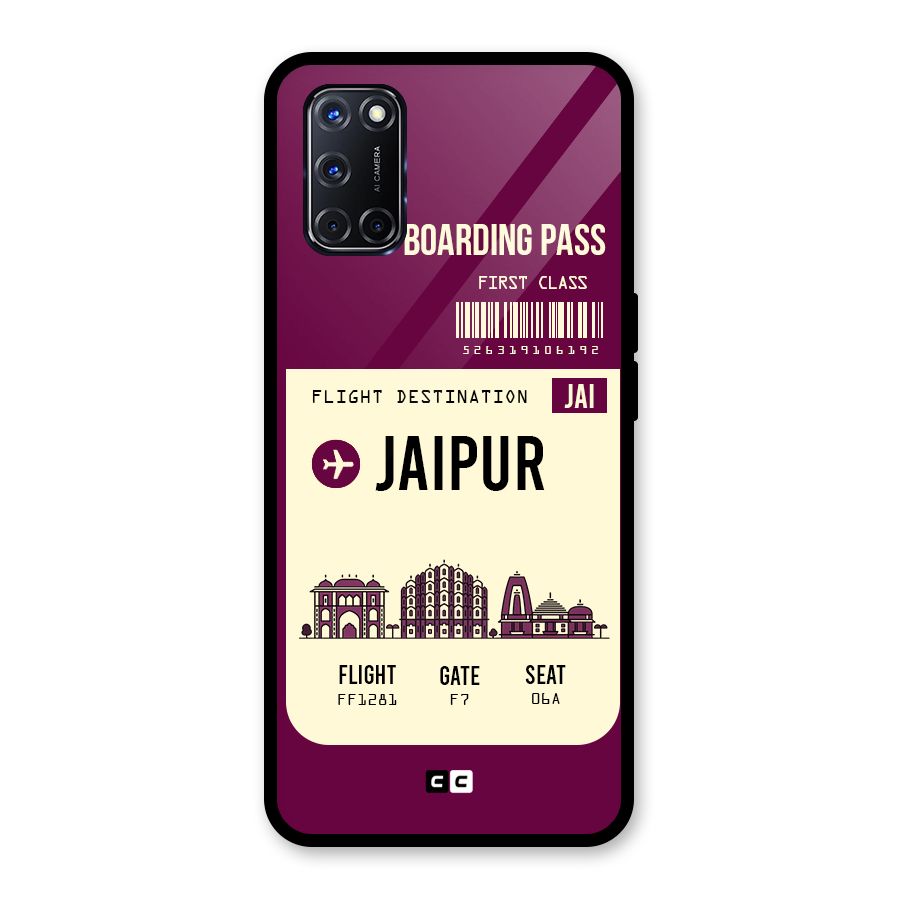 Jaipur Boarding Pass Glass Back Case for Oppo A52