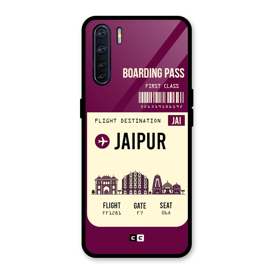 Jaipur Boarding Pass Glass Back Case for Oppo F15