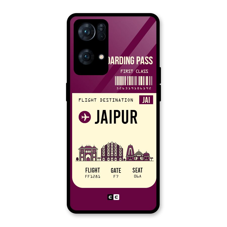 Jaipur Boarding Pass Glass Back Case for Oppo Reno7 Pro 5G
