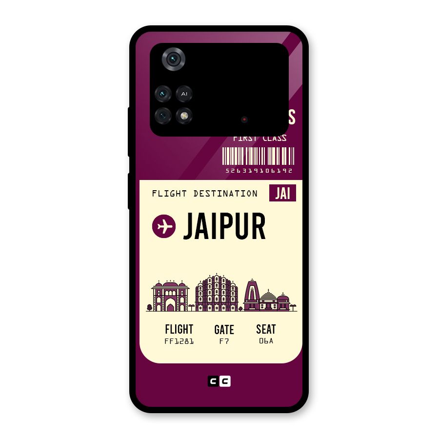 Jaipur Boarding Pass Glass Back Case for Poco M4 Pro 4G