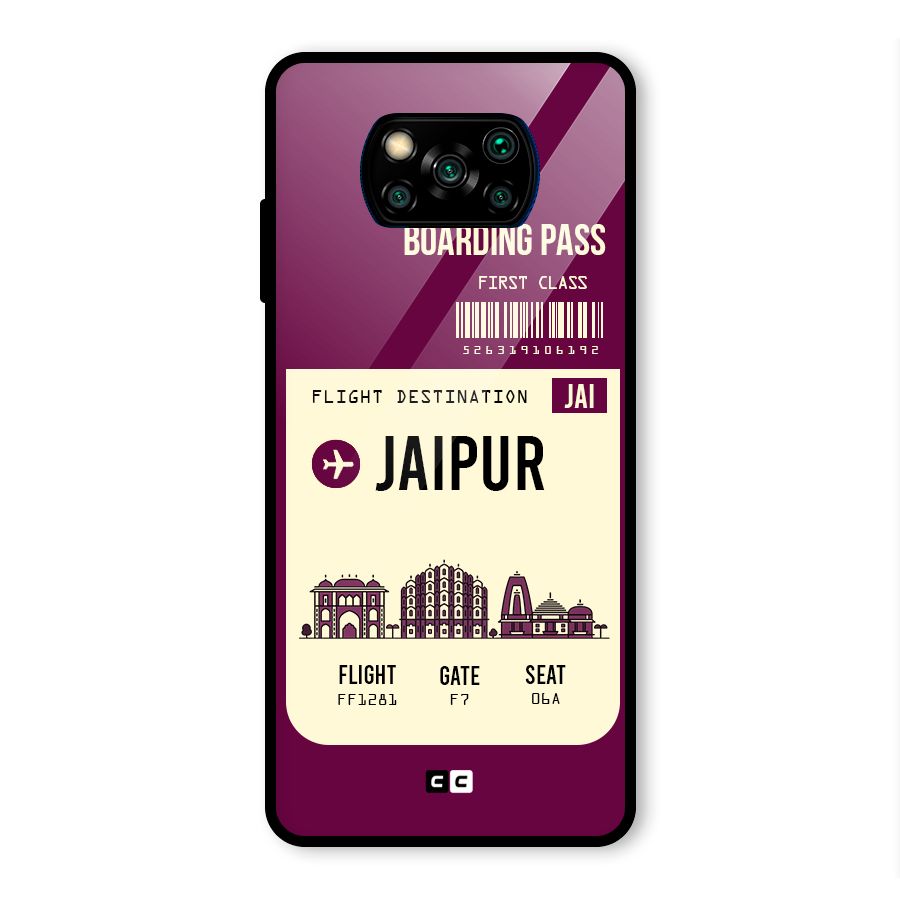 Jaipur Boarding Pass Glass Back Case for Poco X3 Pro