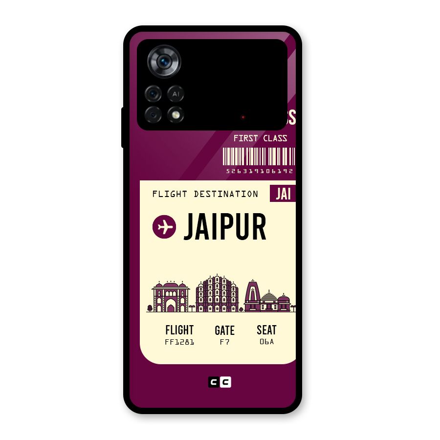 Jaipur Boarding Pass Glass Back Case for Poco X4 Pro 5G