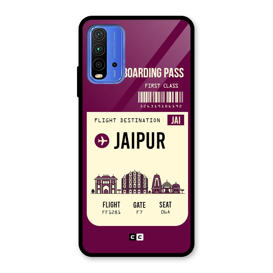 Jaipur Boarding Pass Glass Back Case for Redmi 9 Power