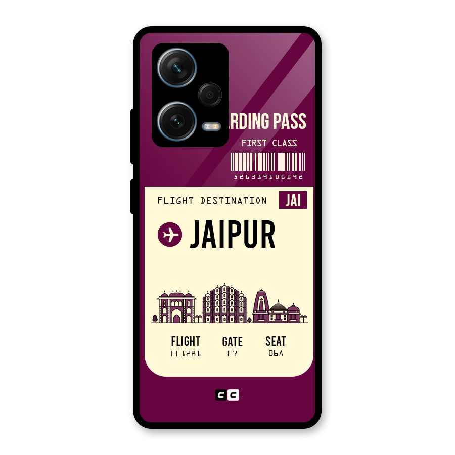 Jaipur Boarding Pass Glass Back Case for Redmi Note 12 Pro Plus 5G