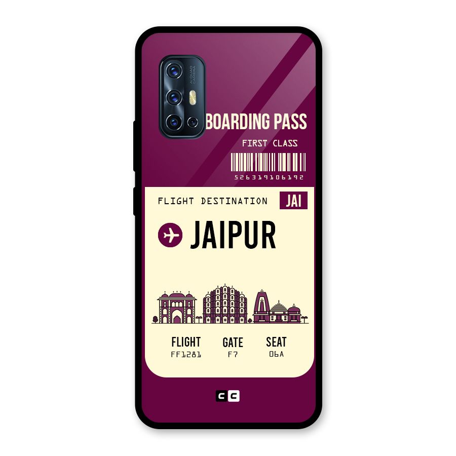 Jaipur Boarding Pass Glass Back Case for Vivo V17