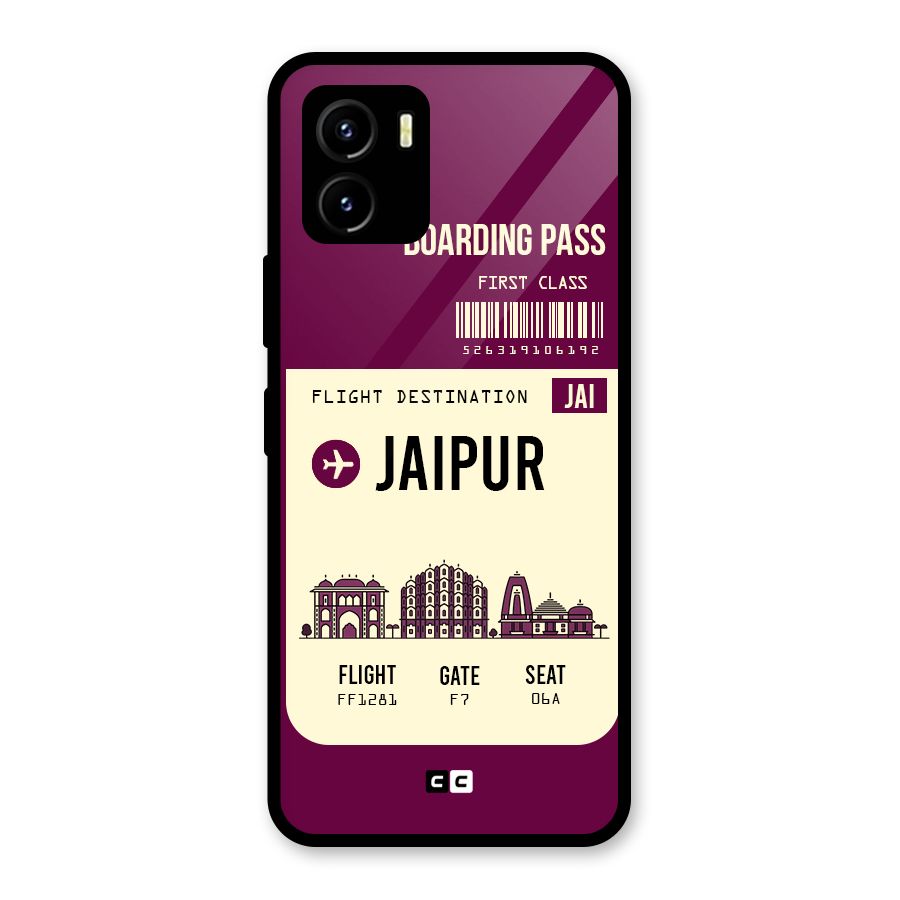 Jaipur Boarding Pass Glass Back Case for Vivo Y15s