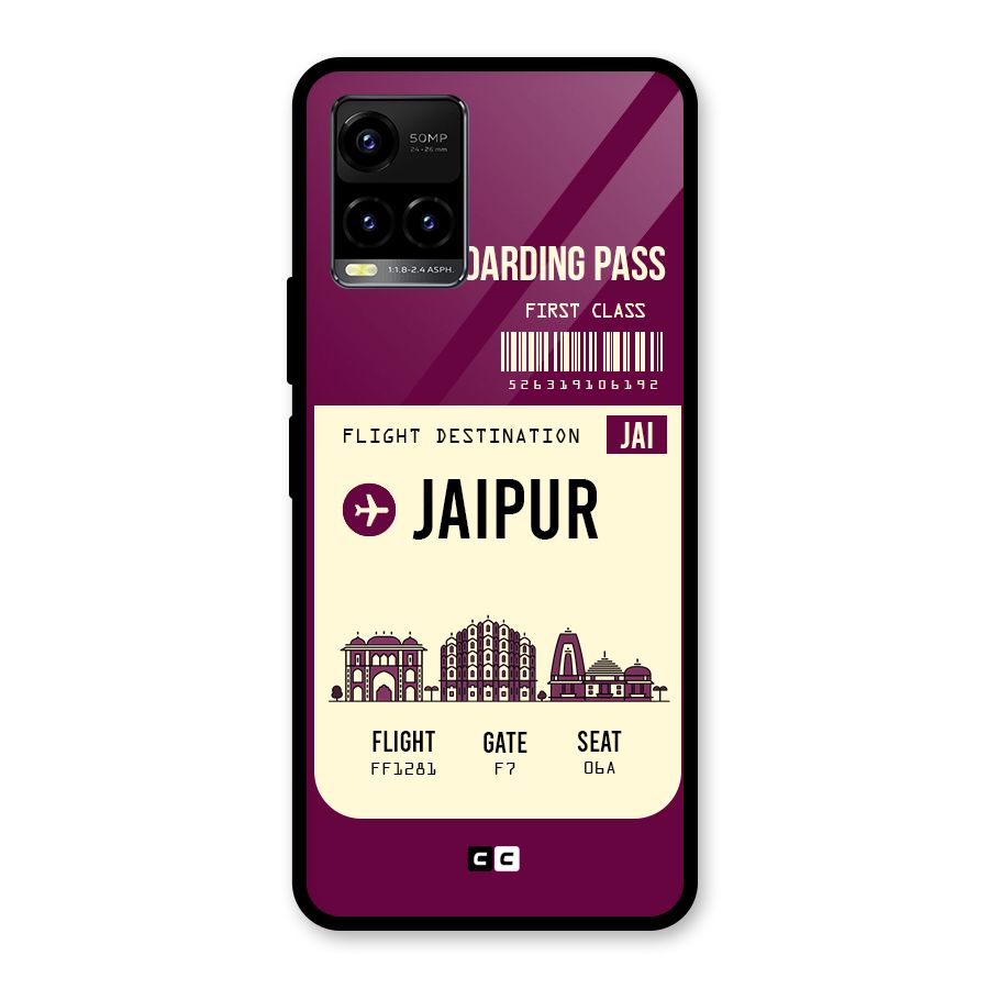 Jaipur Boarding Pass Glass Back Case for Vivo Y21T