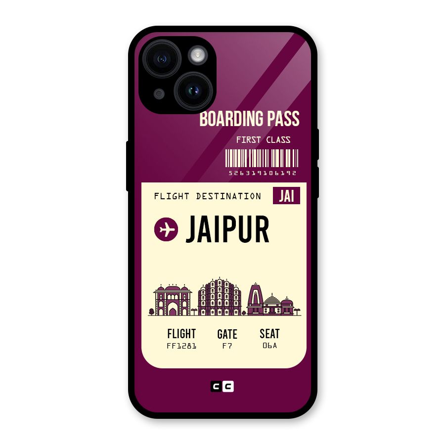 Jaipur Boarding Pass Glass Back Case for iPhone 14