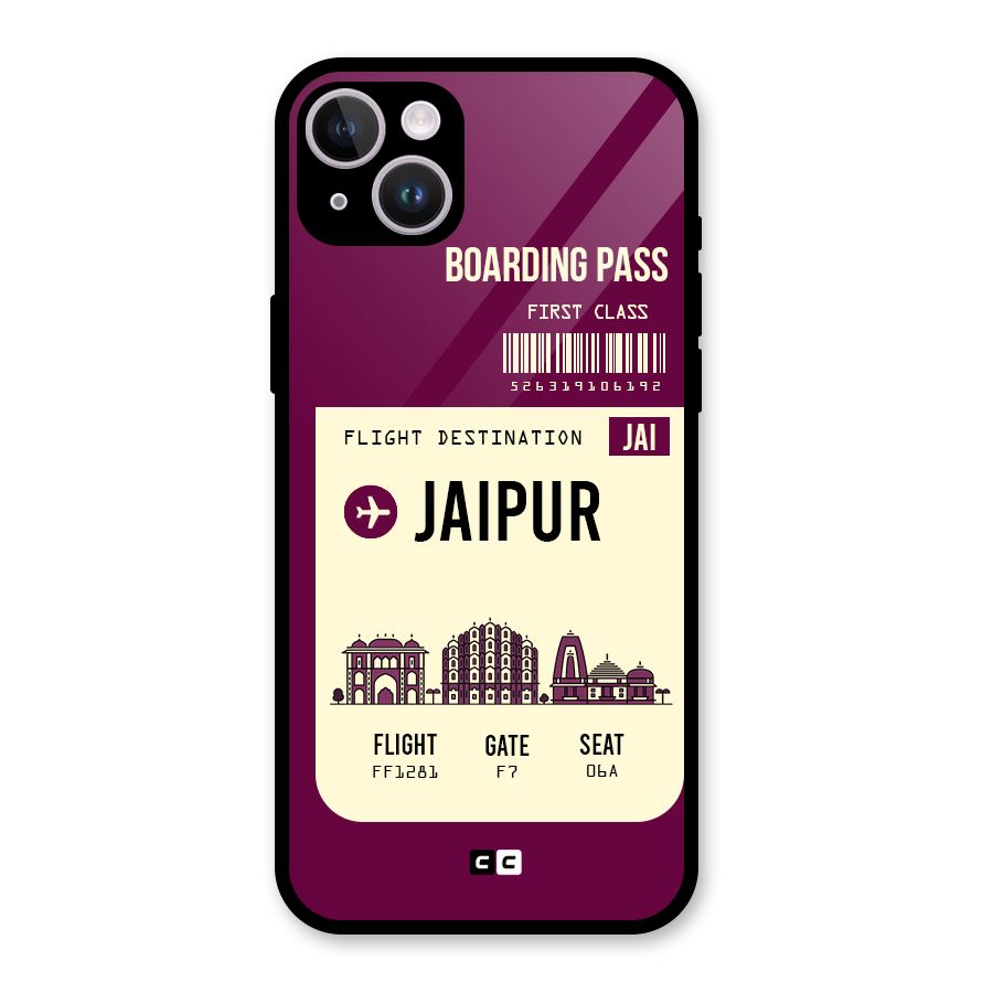 Jaipur Boarding Pass Glass Back Case for iPhone 14 Plus