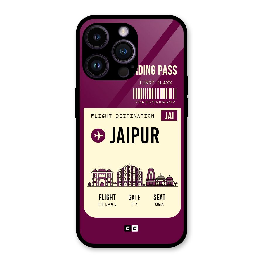 Jaipur Boarding Pass Glass Back Case for iPhone 14 Pro Max