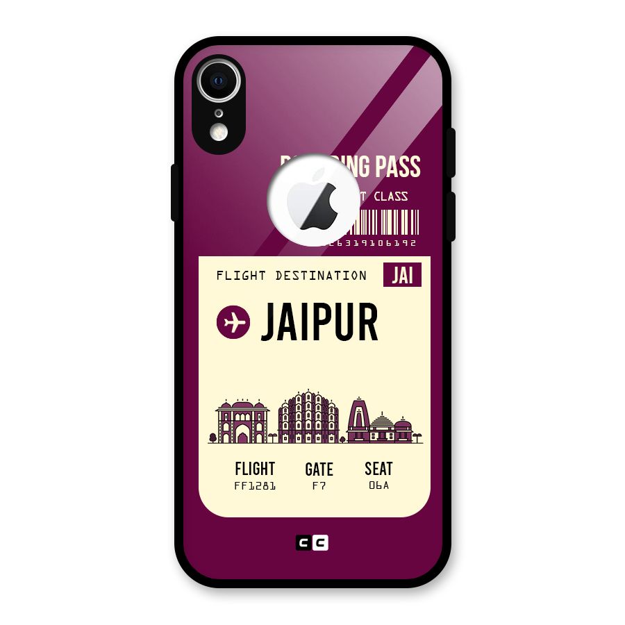 Jaipur Boarding Pass Glass Back Case for iPhone XR Logo Cut