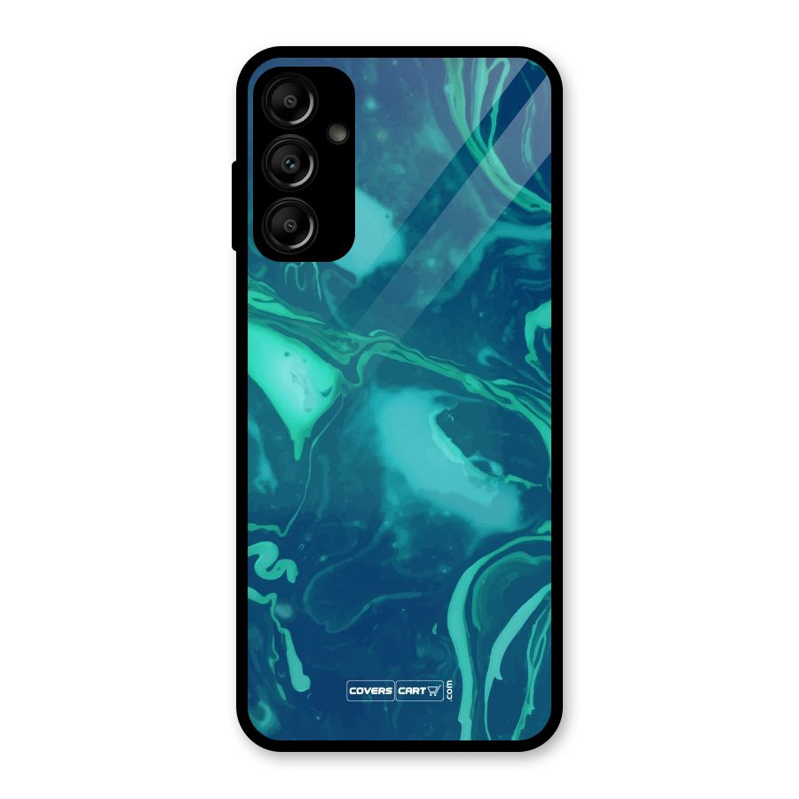 Jazzy Green Marble Texture Glass Back Case for Galaxy A14 5G