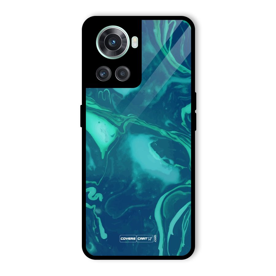 Jazzy Green Marble Texture Glass Back Case for OnePlus 10R