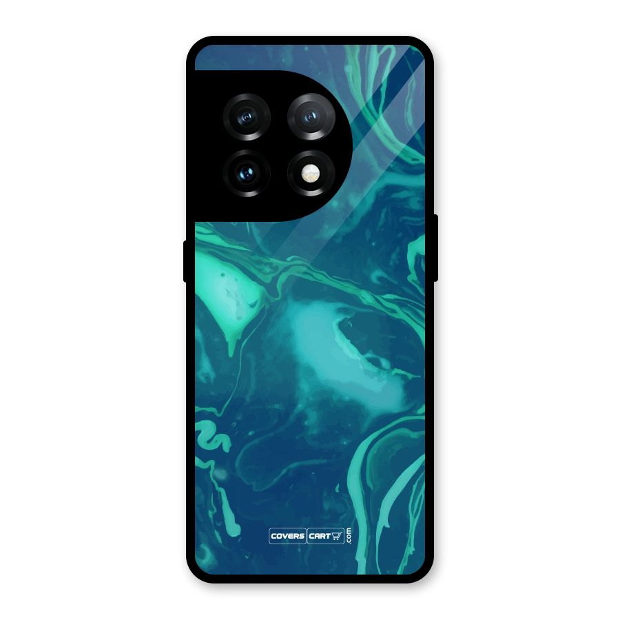 Jazzy Green Marble Texture Glass Back Case for OnePlus 11