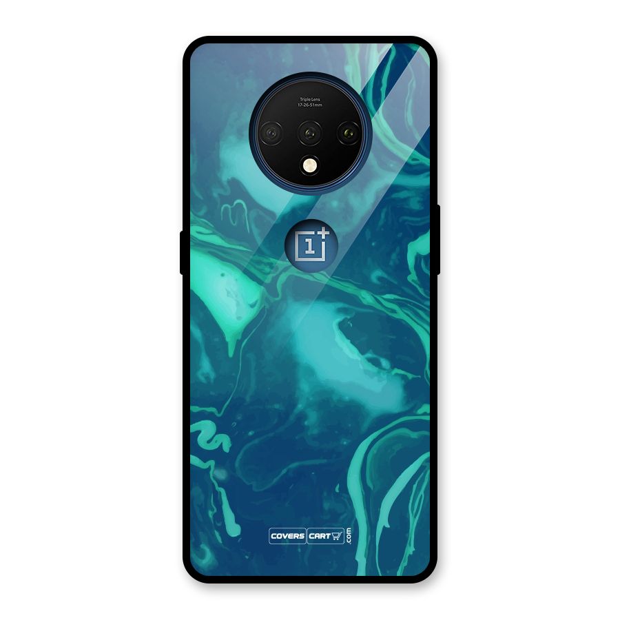 Jazzy Green Marble Texture Glass Back Case for OnePlus 7T