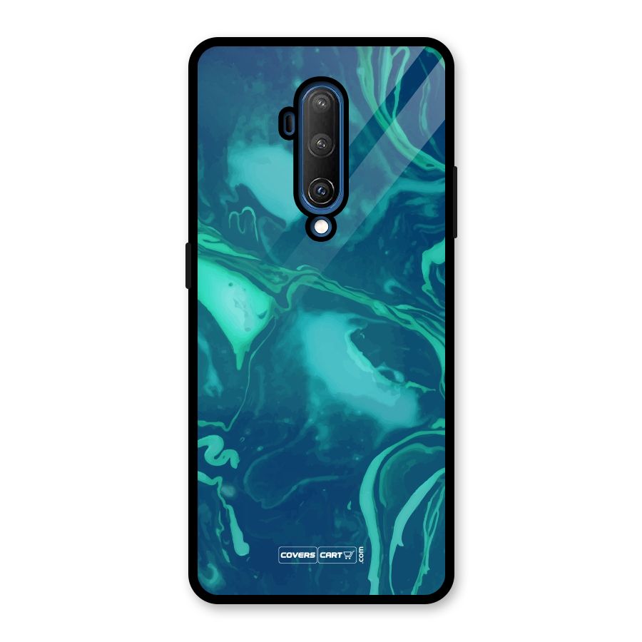 Jazzy Green Marble Texture Glass Back Case for OnePlus 7T Pro