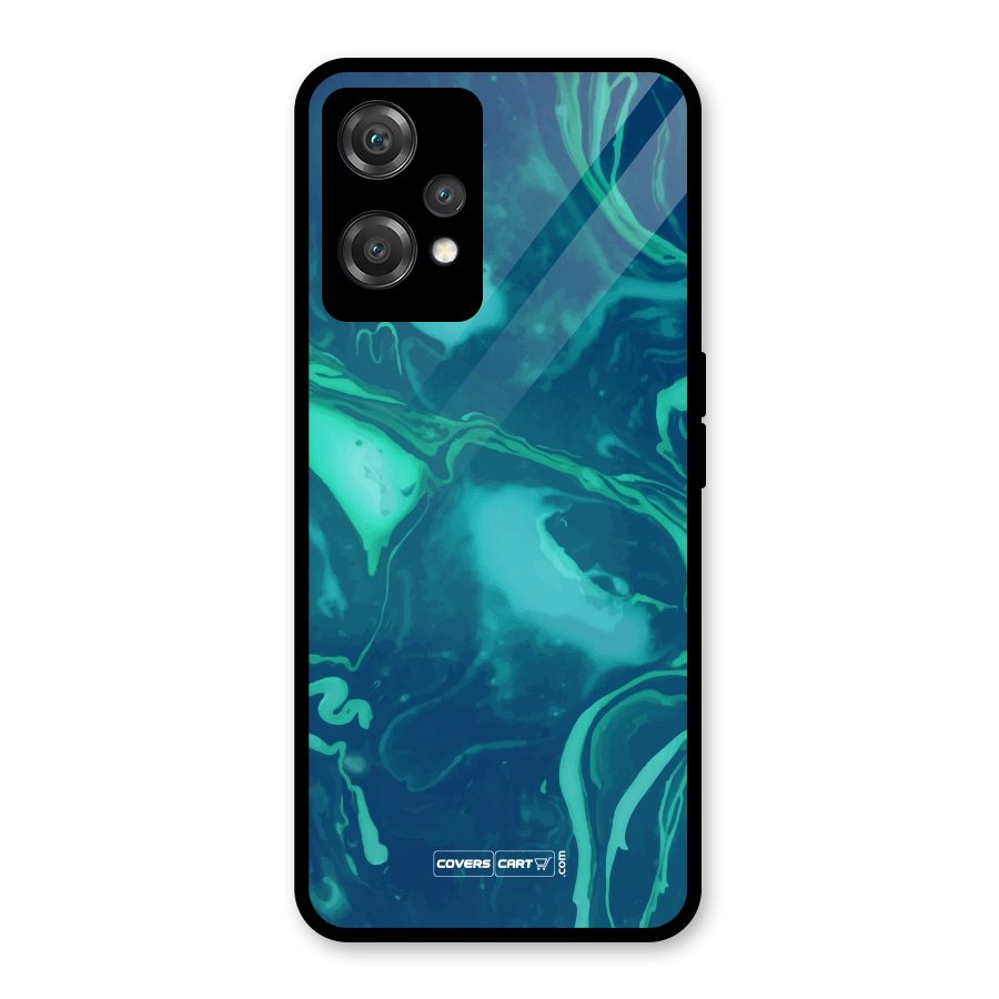 Jazzy Green Marble Texture Glass Back Case for OnePlus Nord CE 2 Lite 5G