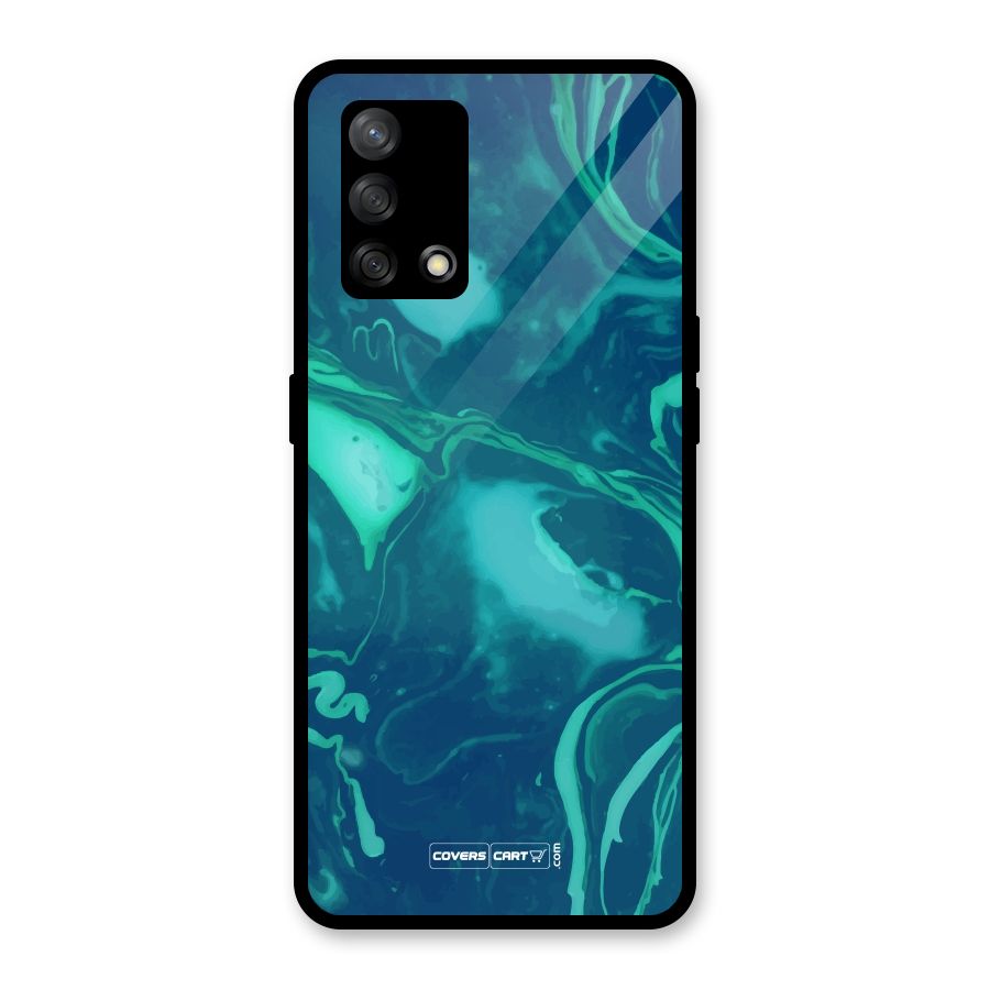 Jazzy Green Marble Texture Glass Back Case for Oppo F19