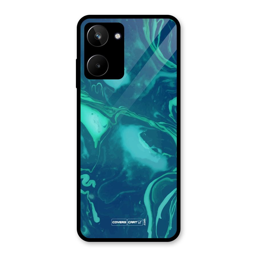 Jazzy Green Marble Texture Glass Back Case for Realme 10