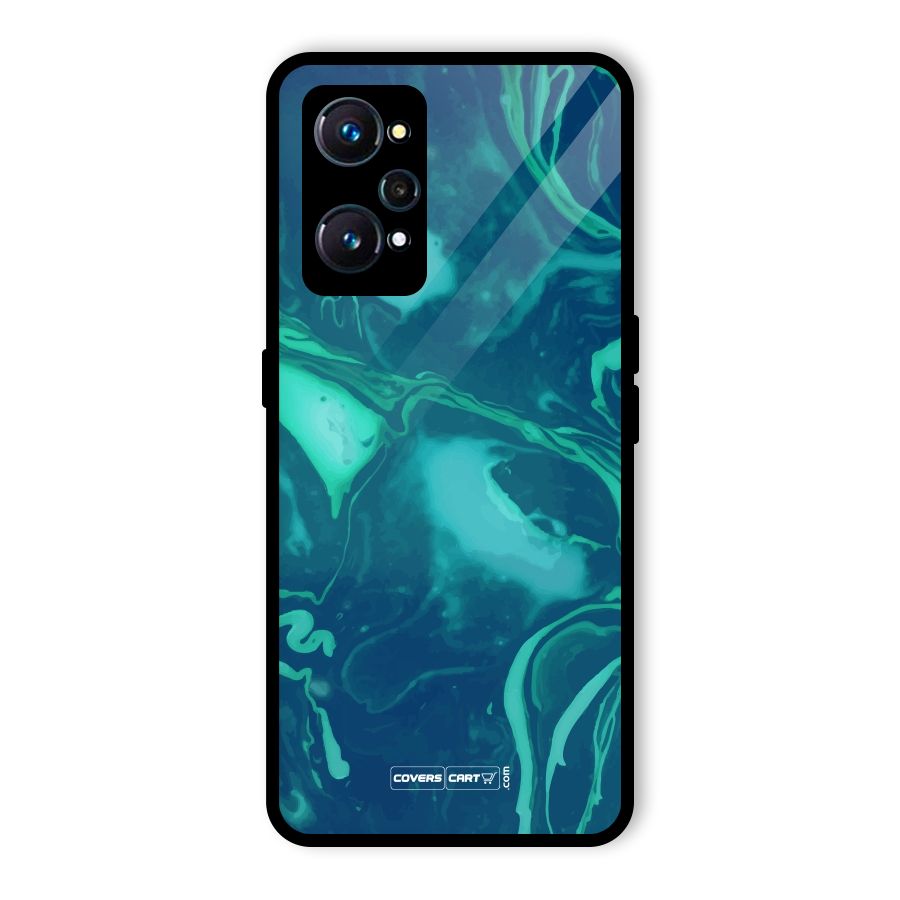 Jazzy Green Marble Texture Glass Back Case for Realme GT Neo2