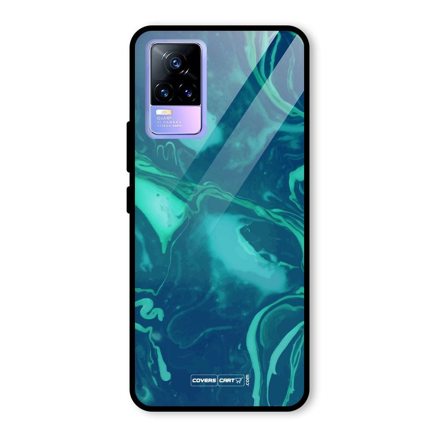 Jazzy Green Marble Texture Glass Back Case for Vivo Y73