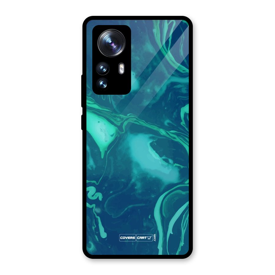 Jazzy Green Marble Texture Glass Back Case for Xiaomi 12 Pro