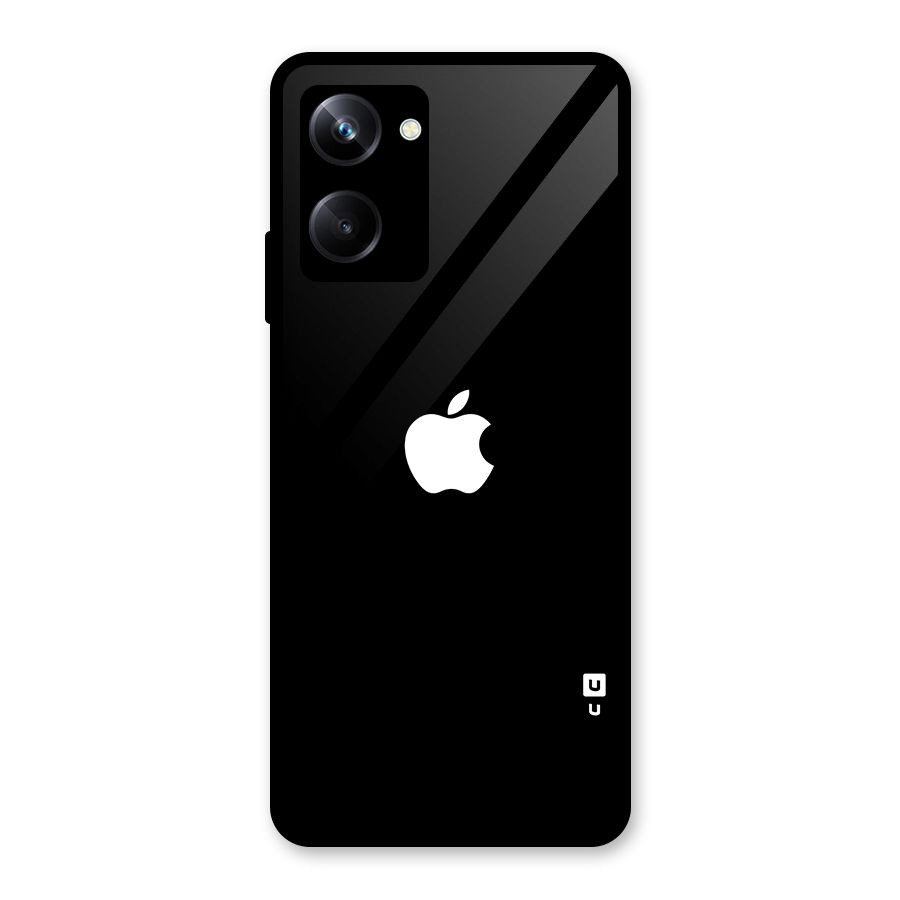 Jet Black Apple Special Glass Back Case for Realme 10 Pro