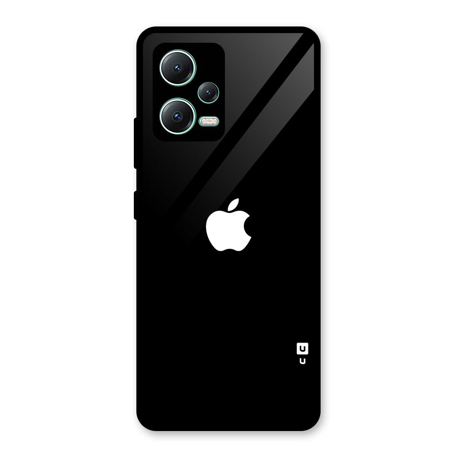 Jet Black Apple Special Glass Back Case for Redmi Note 12 5G