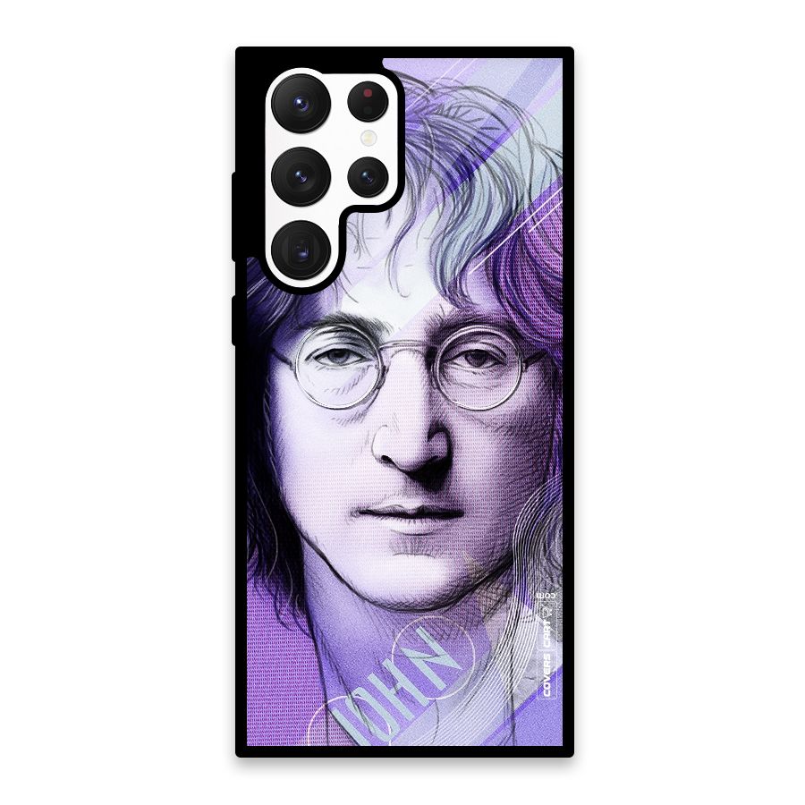 John Lennon Artwork Glass Back Case for Galaxy S22 Ultra 5G