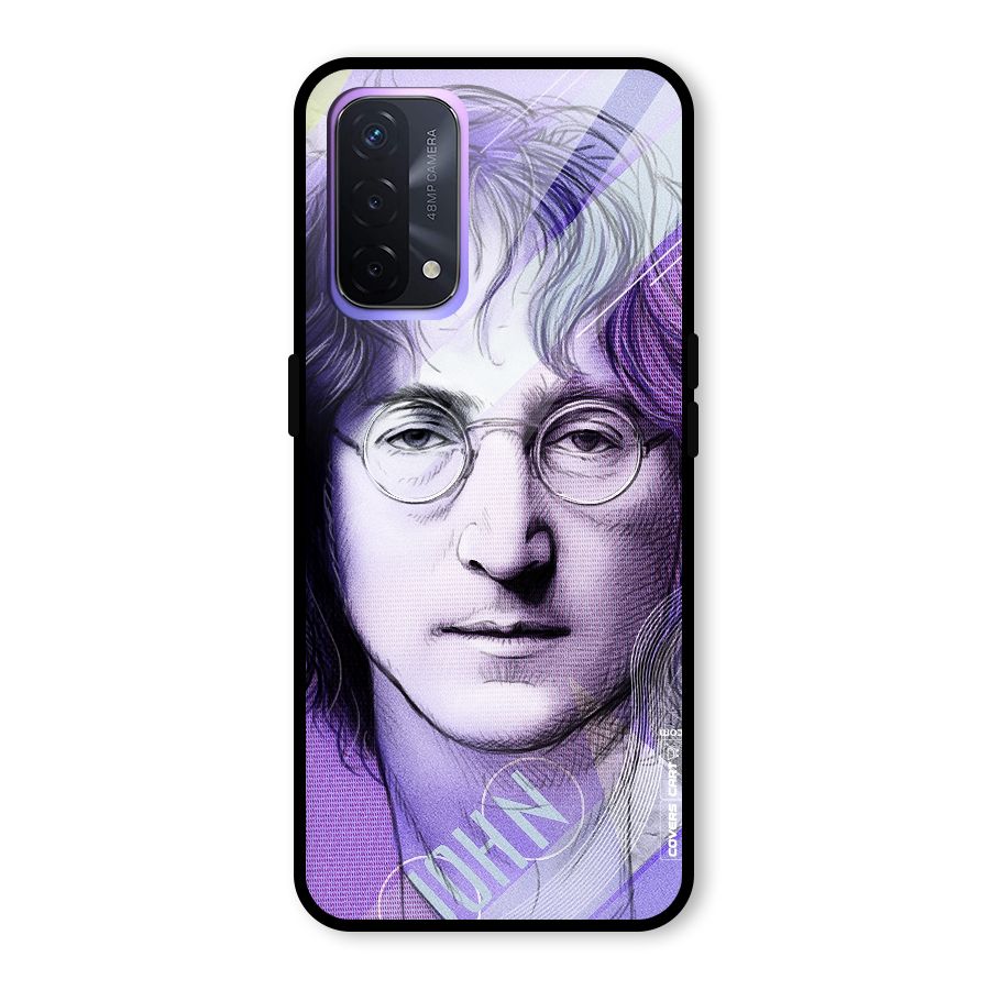 John Lennon Artwork Glass Back Case for Oppo A74 5G