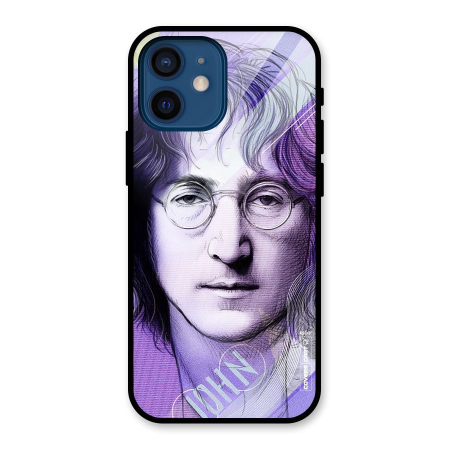 John Lennon Artwork Glass Back Case for iPhone 12 Mini
