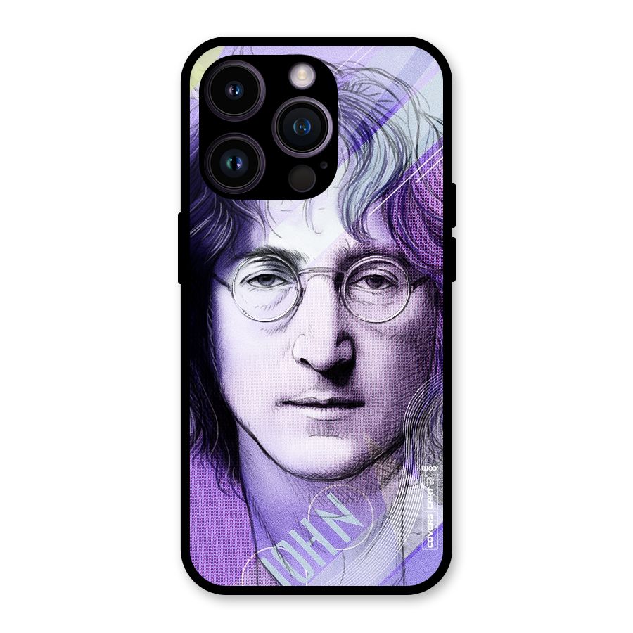 John Lennon Artwork Glass Back Case for iPhone 14 Pro