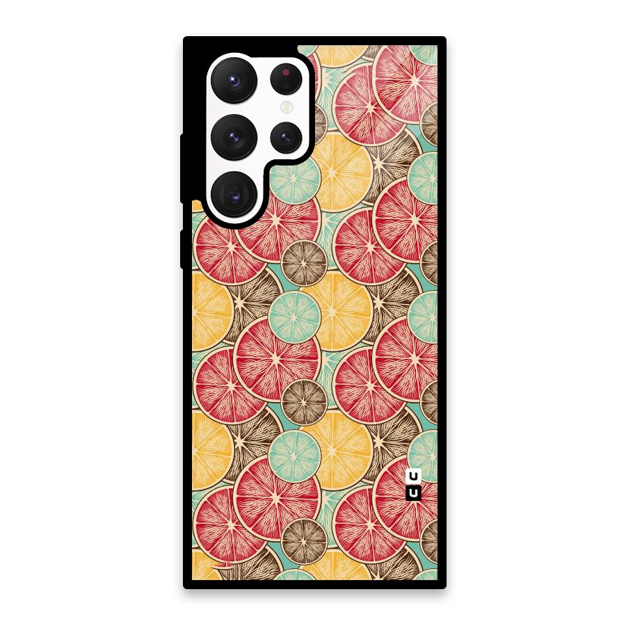 Juicy Pattern Glass Back Case for Galaxy S22 Ultra 5G