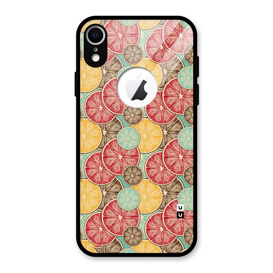 Juicy Pattern Glass Back Case for iPhone XR Logo Cut