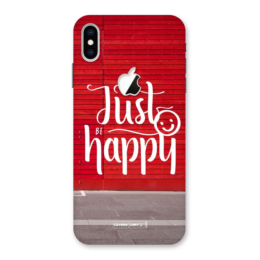 Just Be Happy Back Case for iPhone XS Max Apple Cut