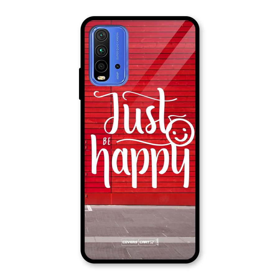 Just Be Happy Glass Back Case for Redmi 9 Power