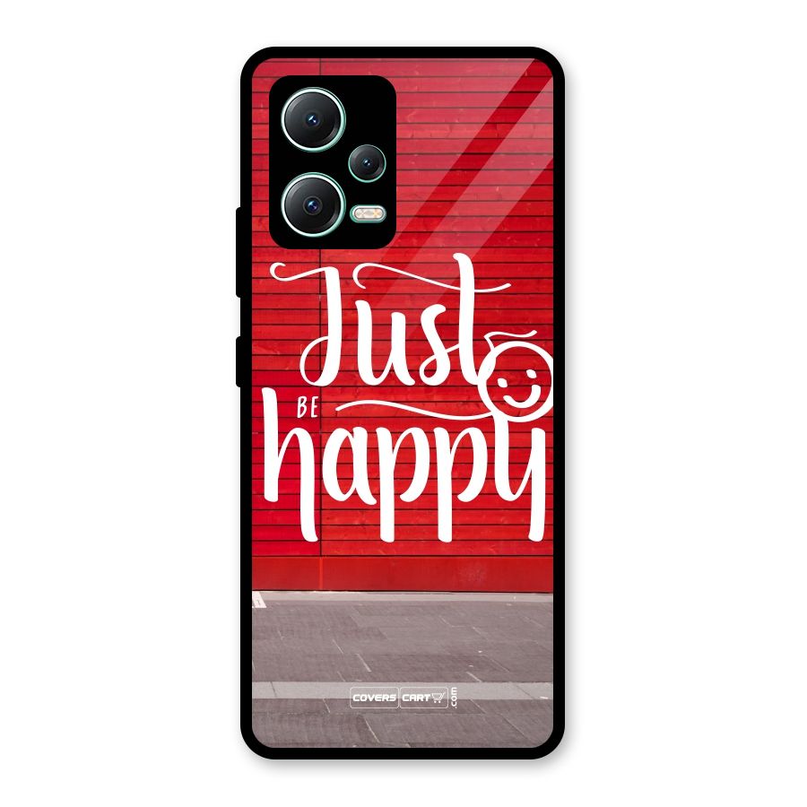 Just Be Happy Glass Back Case for Redmi Note 12 5G