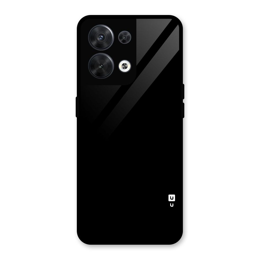 Just Black Glass Back Case for Oppo Reno8 5G