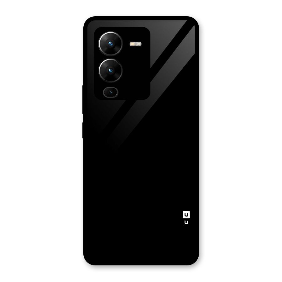 Just Black Glass Back Case for Vivo V25 Pro