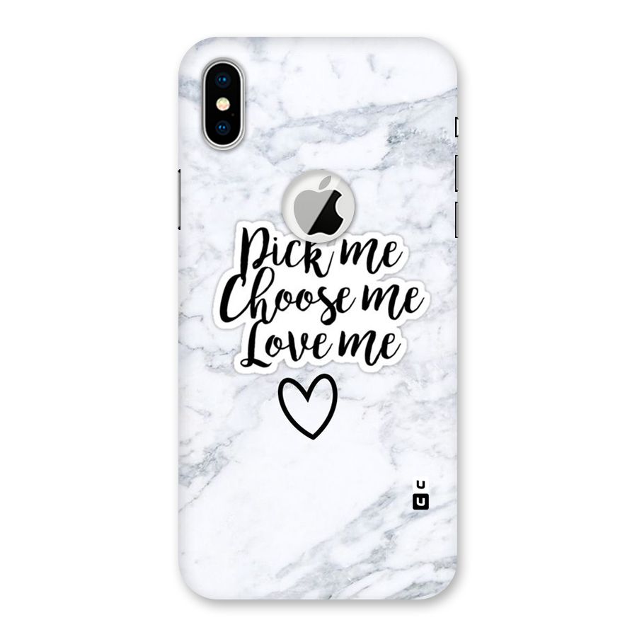 Just Me Back Case for iPhone X Logo Cut