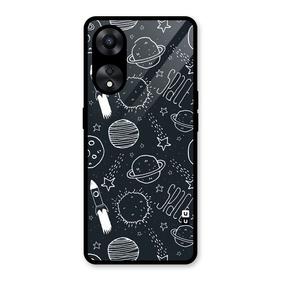 Just Space Things Glass Back Case for Oppo A78