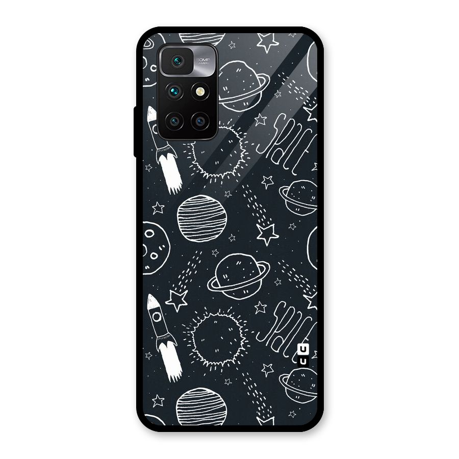 Just Space Things Glass Back Case for Redmi 10 Prime