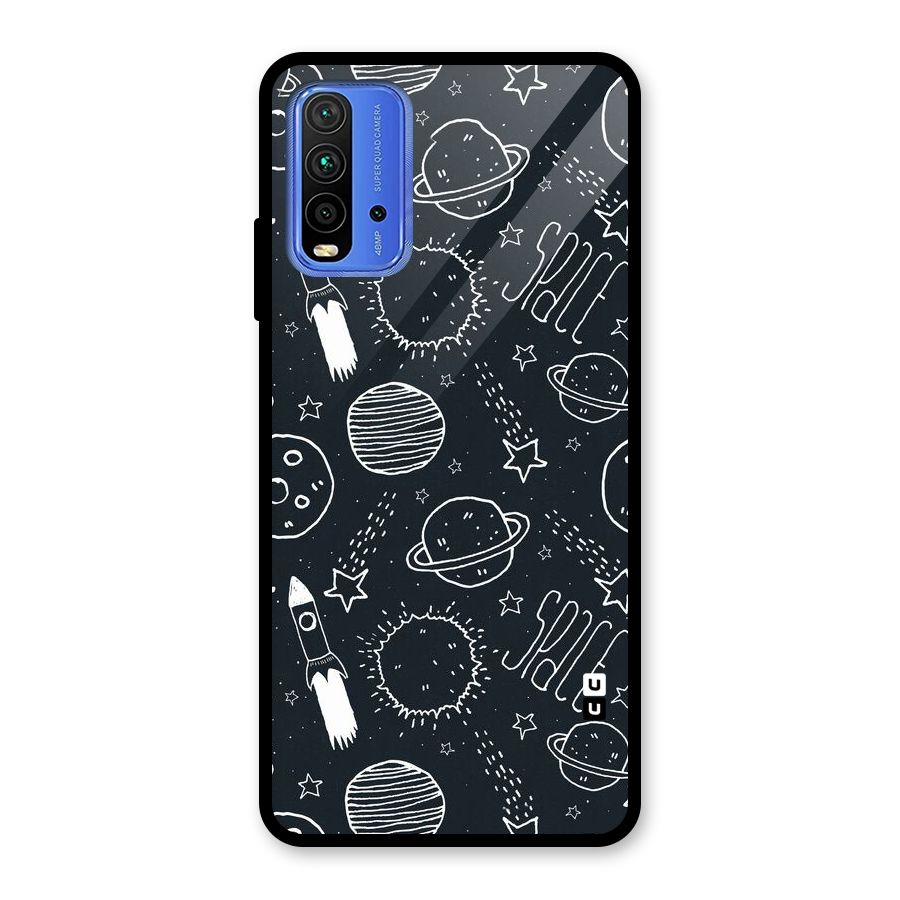 Just Space Things Glass Back Case for Redmi 9 Power