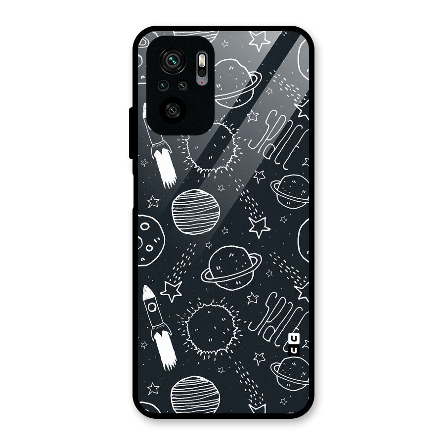 Just Space Things Glass Back Case for Redmi Note 11 SE
